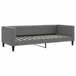 vidaXL Lit de jour avec gigogne et tiroirs gris foncé 80x200 cm tissu