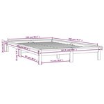 vidaXL Cadre de lit Gris 150x200 cm Bois de pin massif Très grand