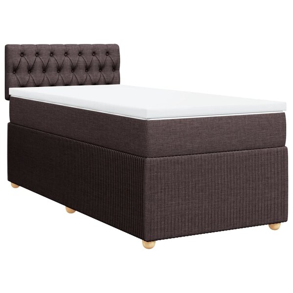 vidaXL Sommier à lattes de lit avec matelas Marron foncé 100x200 cm