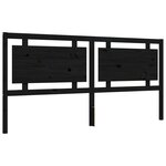vidaXL Cadre de lit avec tête de lit noir 200x200 cm bois massif