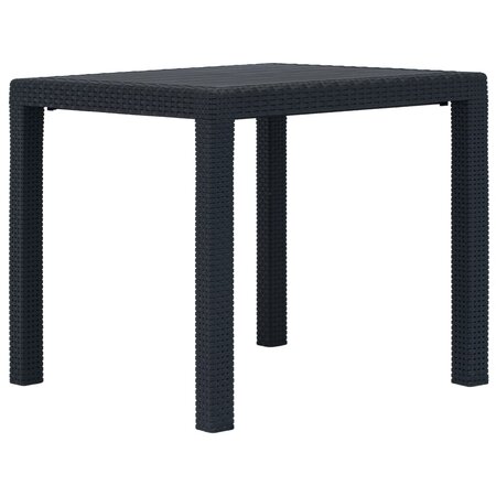 vidaXL Table de jardin Anthracite 79x79x72cm Plastique Aspect de rotin