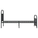 vidaXL Cadre de lit métal avec tête de lit/pied de lit noir 107x203 cm