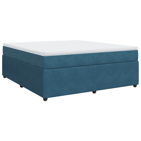 vidaXL Sommier à lattes de lit et matelas Bleu foncé 180x200cm Velours