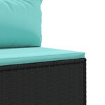 vidaXL Salon de jardin 8 Pièces avec coussins noir résine tressée