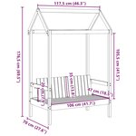 vidaXL Banc avec toit cire marron 117 5x70x176 5 cm bois de pin massif
