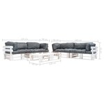 Salon de jardin meuble d'extérieur ensemble de mobilier palette 6 pièces avec coussins gris bois 02_0018423