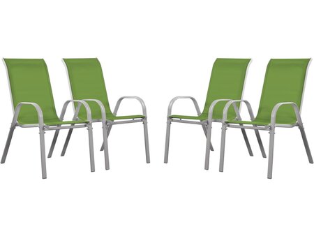 Fauteuil jardin Textilène "Cordoba" - Phoenix - Vert - Lot de 4