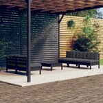 vidaXL Salon de jardin 6 Pièces avec coussins anthracite Bois de pin