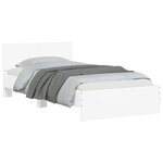 vidaXL Cadre de lit avec tête de lit et lumières LED blanc 100x200 cm