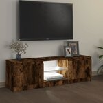 vidaXL Meuble TV avec lumières LED chêne fumé 120x30x35 5 cm