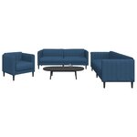 vidaXL Ensemble de canapés 3 Pièces bleu tissu
