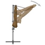 vidaXL Parasol en porte-à-faux avec mât en acier Taupe 300 cm