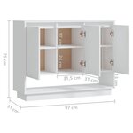vidaXL Buffet Blanc 97x31x75 cm Bois d'ingénierie