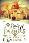 Carte Joyeux ANNIVERSAIRE Chien et Chat Meilleurs Amis du Monde Texte en Or Doré Brillant et Enveloppe 12x17 5cm Labrador Golden Retriever Animaux de compagnie Mignons Câlin Doux Photo Vintage