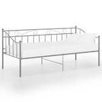 vidaXL Cadre de canapé-lit Gris Métal 90x200 cm