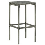 vidaXL Meuble de bar de jardin 4 Pièces avec coussins Résine tressée Gris
