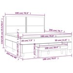 vidaXL Sommier à lattes de lit avec matelas Noir 180x200 cm Tissu