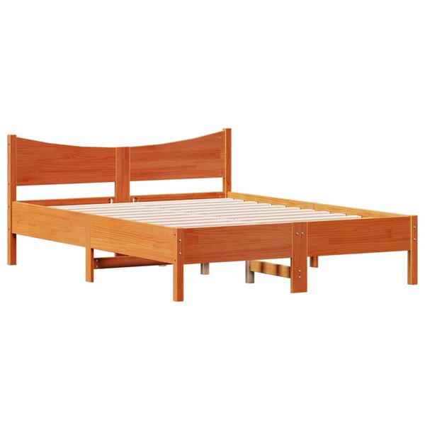 vidaXL Cadre de lit sans matelas cire marron 140x200cm bois pin massif