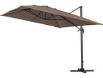 Parasol jardin déporté Alu "Sun 4" - Rectangle - 3 x 4 m + Housse de protection - Taupe