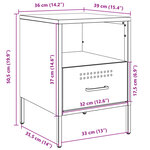 vidaXL Table de chevet rose 36x39x50 5 cm acier laminé à froid