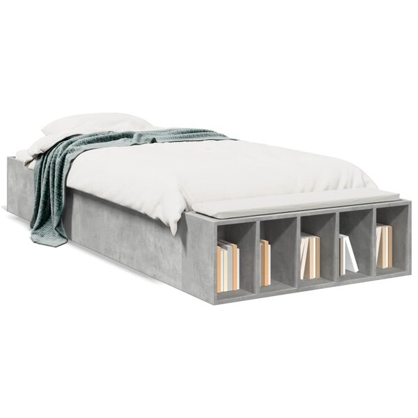 vidaXL Cadre de lit sans matelas gris béton 90x190 cm
