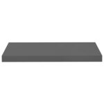 vidaXL Étagère murale flottante 4 Pièces Gris brillant 60x23 5x3 8 cm MDF