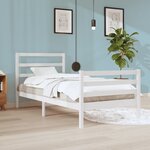 vidaXL Cadre de lit Blanc Bois de pin massif 90x200 cm
