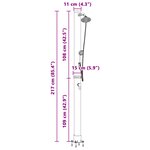 vidaXL Douche solaire extérieure avec douchette 217 cm 20 L