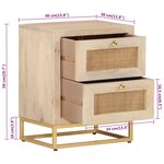 vidaXL Table de chevet 40x30x50 cm bois massif manguier et fer
