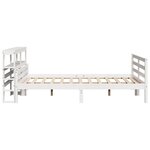 vidaXL Cadre de lit avec tête de lit blanc 135x190 cm bois pin massif