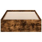 vidaXL Cadre de lit et tiroirs chêne fumé 100x200 cm bois d'ingénierie