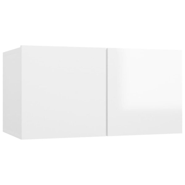 vidaXL Meuble TV suspendu Blanc brillant 60x30x30 cm