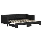 vidaXL Lit de jour avec lit gigogne noir 80x200 cm tissu