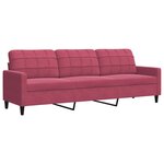 vidaXL Ensemble de canapés 4 Pièces avec coussins Rouge bordeaux Velours