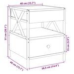 vidaXL Table de chevet avec LED infini sonoma gris 40x40x51 cm