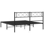 vidaXL Cadre de lit métal avec tête de lit noir 120x190 cm