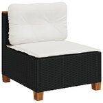 vidaXL Salon de jardin 8 Pièces avec coussins noir résine tressée