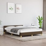 vidaXL Cadre de lit sans matelas marron foncé 140x190 cm tissu