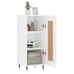 vidaXL Buffet Blanc brillant 34 5x34x90 cm Bois d'ingénierie