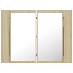 vidaXL Armoire à miroir à LED de bain Chêne sonoma 60x12x45 Acrylique