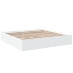 vidaXL Cadre de lit blanc 200x200 cm bois d'ingénierie