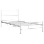 vidaXL Cadre de lit Blanc Métal 100 x 200 cm
