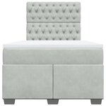 vidaXL Sommier à lattes de lit et matelas gris clair 120x190cm velours