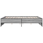 vidaXL Cadre de lit sonoma gris 150x200 cm bois d'ingénierie et métal