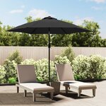 vidaXL Parasol d'extérieur avec LED et mât en acier 300 cm Anthracite