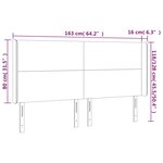 vidaXL Tête de lit à LED Gris foncé 163x16x118/128 cm Velours