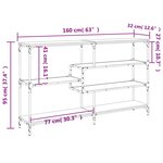 vidaXL Table console chêne fumé 160x32x95 cm bois d'ingénierie