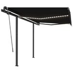 vidaXL Auvent automatique avec capteur de vent LED 3 5x2 5m Anthracite