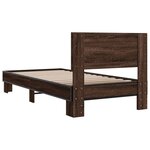 vidaXL Cadre de lit chêne marron 90x200 cm bois d'ingénierie et métal