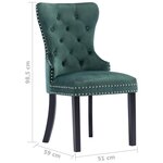 vidaXL Chaises à manger lot de 2 vert foncé velours